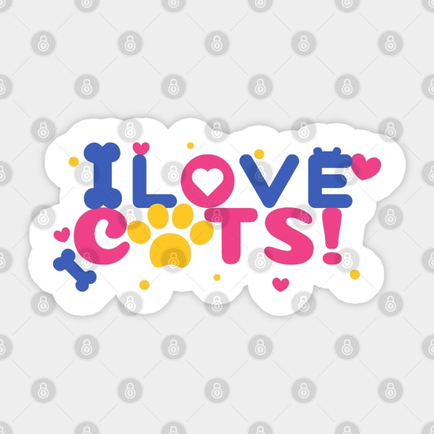 I Heart Cats I Love Cats Cats Lover Sticker by ✪Your New Fashion✪